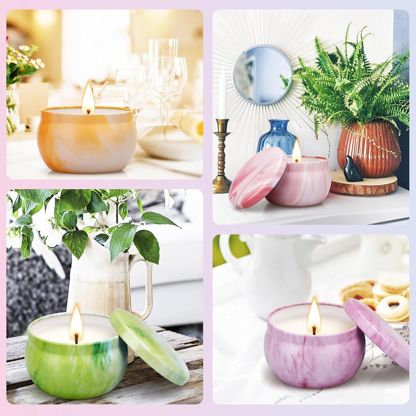 Scented Candle Gift Set – 8 Pack Soy Wax Candles with Essential Oils | Aromatherapy & Stress Relief for Women