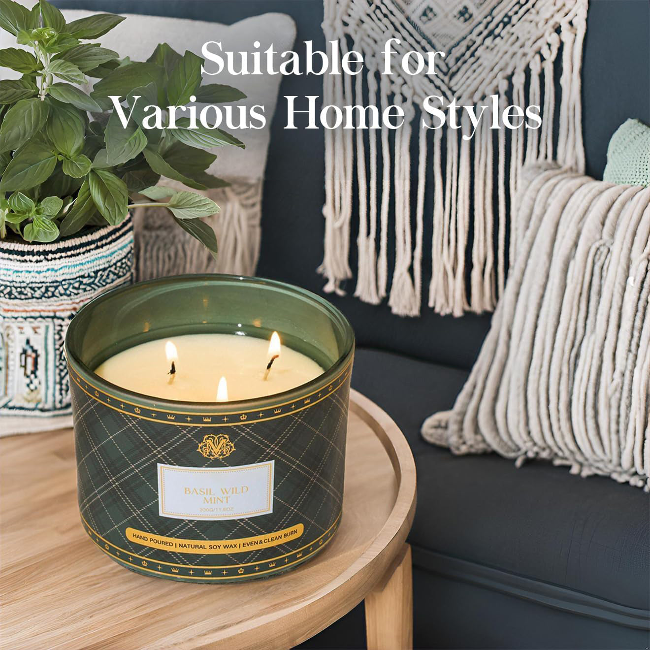 Basil Wild Mint Scented Candle