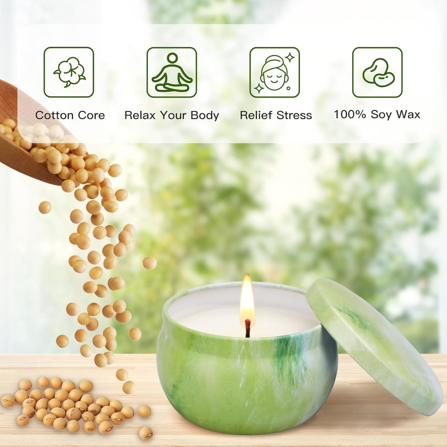 Scented Candle Gift Set – 8 Pack Soy Wax Candles with Essential Oils | Aromatherapy & Stress Relief for Women