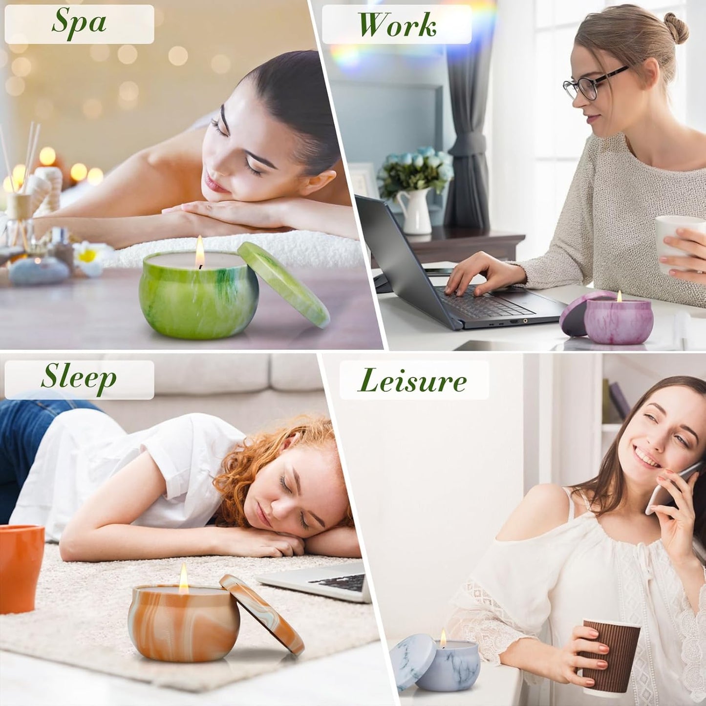 Scented Candle Gift Set – 8 Pack Soy Wax Candles with Essential Oils | Aromatherapy & Stress Relief for Women